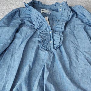 Long sleeved blue dress